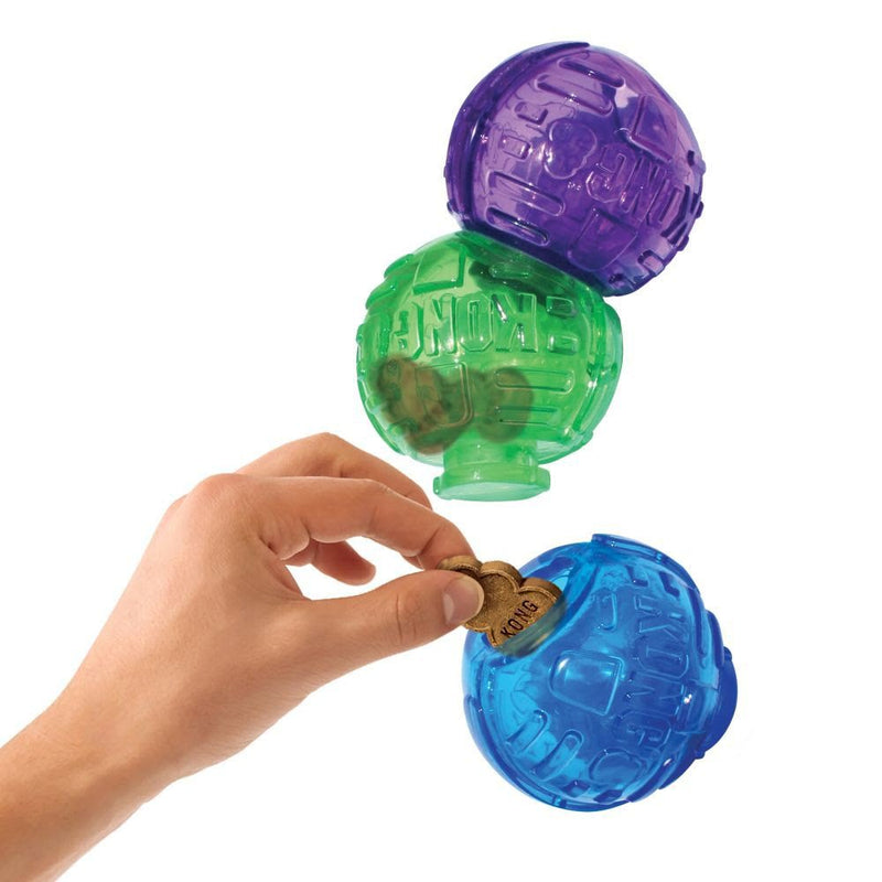 Brinquedo Kong Lock-It Recheavel Para Cães com 3 bolas