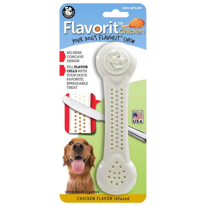 Osso de Nylon Pet Qwerks Flavorit Frango para Cachorro