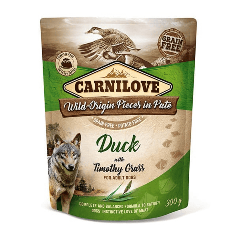 Alimentação Natural Carnilove Pato com Capim - timothy Patê para Cachorro - New York Pets