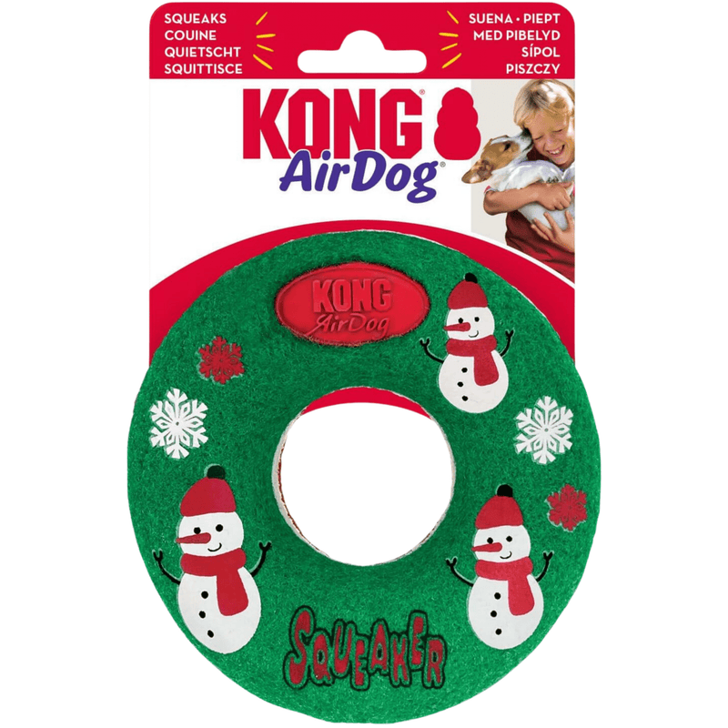 Brinquedo Kong AirDog Donut Squeaker Medio Holiday - New York Pets
