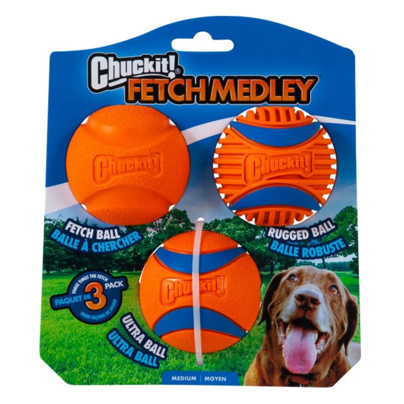kong fetch medley kit 3 bolas para cachorro