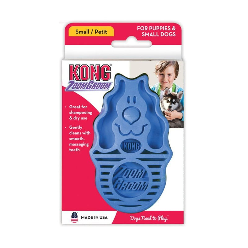 Escova de Borracha Kong ZoomGroom Azul para Cachorro - New York Pets