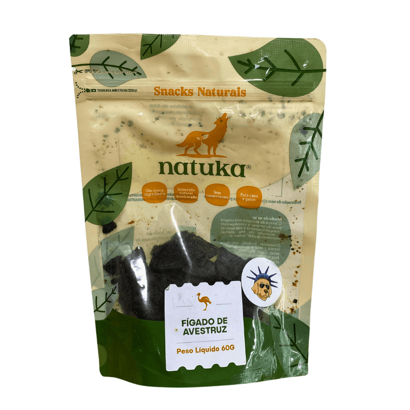 Fígado de Avestruz 60g Natuka Petisco Natural - New York Pets