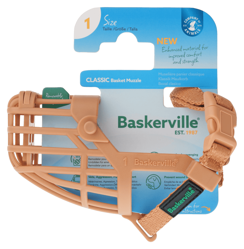 Focinheira Baskerville Classic Muzle Bege - Tamanhos 1 ao 10 - New York Pets