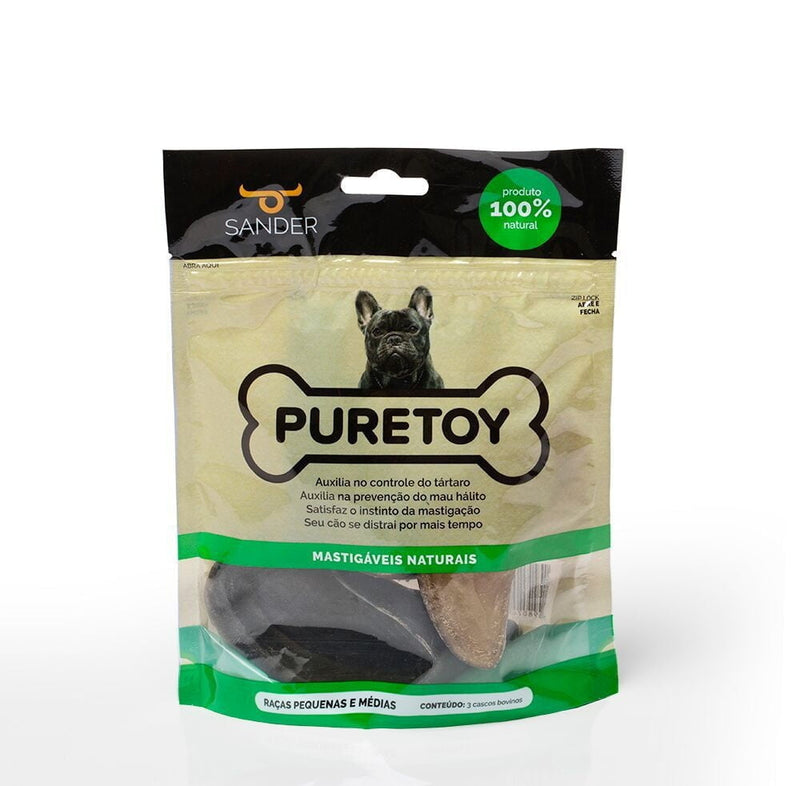 Kit Casco de Boi com 3 unidades 100% Natural - Puretoy - New York Pets