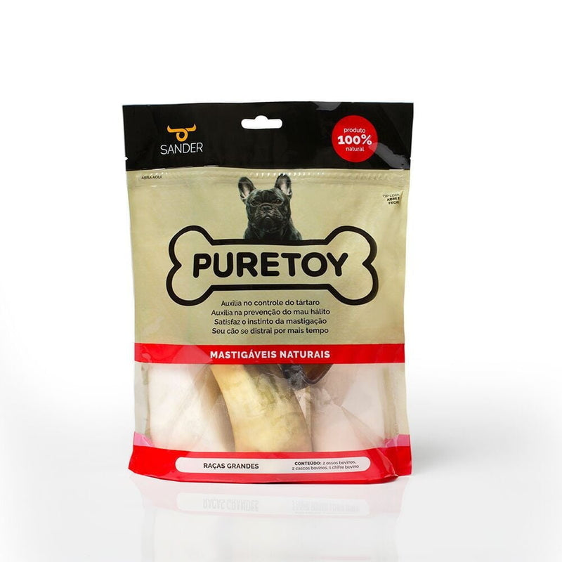 Kit de Chifre Casco e Ossos Bovinos para Raças Grandes Puretoy - New York Pets