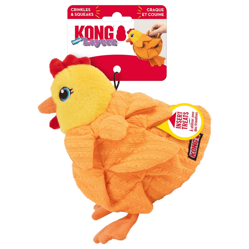 KONG Pelúcia Layerz Forage – Pelúcia Galinha para Cachorro - New York Pets