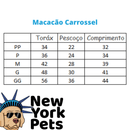 Macacão Carrossel Azul - New York Pets