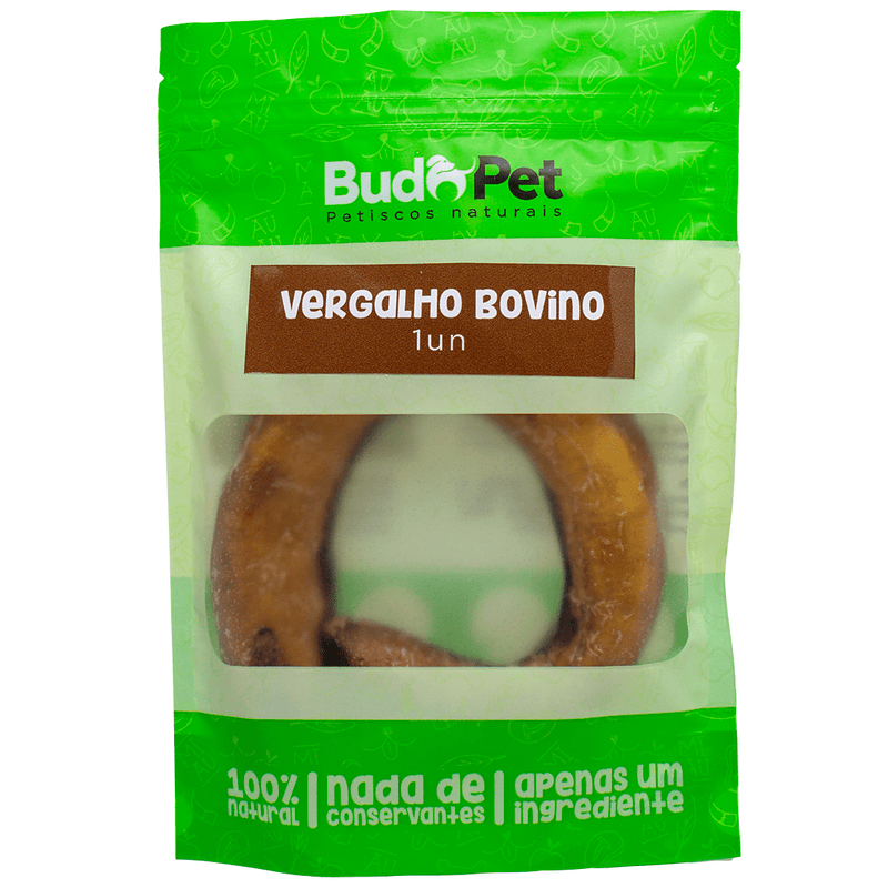 Mordedor Natural Vergalho Bovino Argola Budopet para Cachorros e Gatos - 1 un - New York Pets