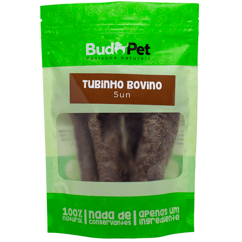 Mordedor tubinho bovino Budopet para cães e gatos - New York Pets
