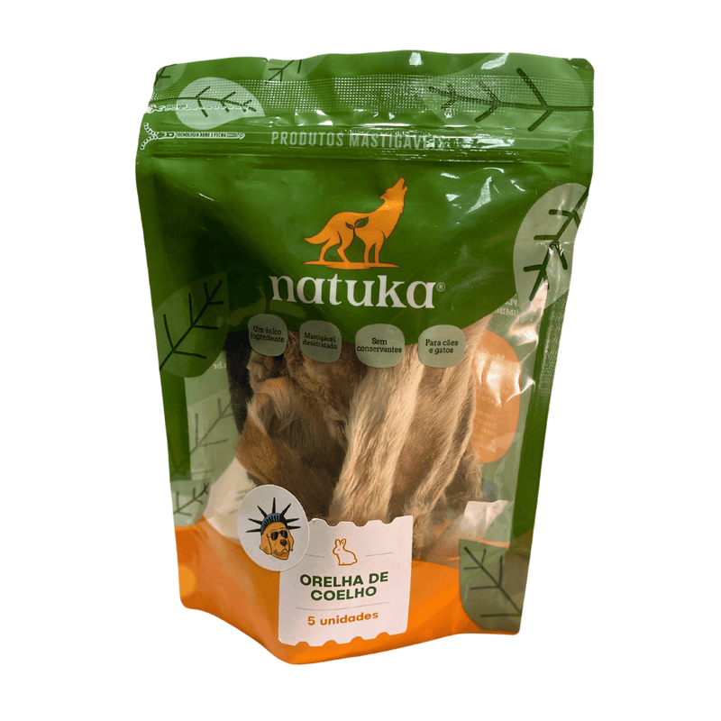 Orelha de Coelho Natuka 5un Mordedor Natural - New York Pets