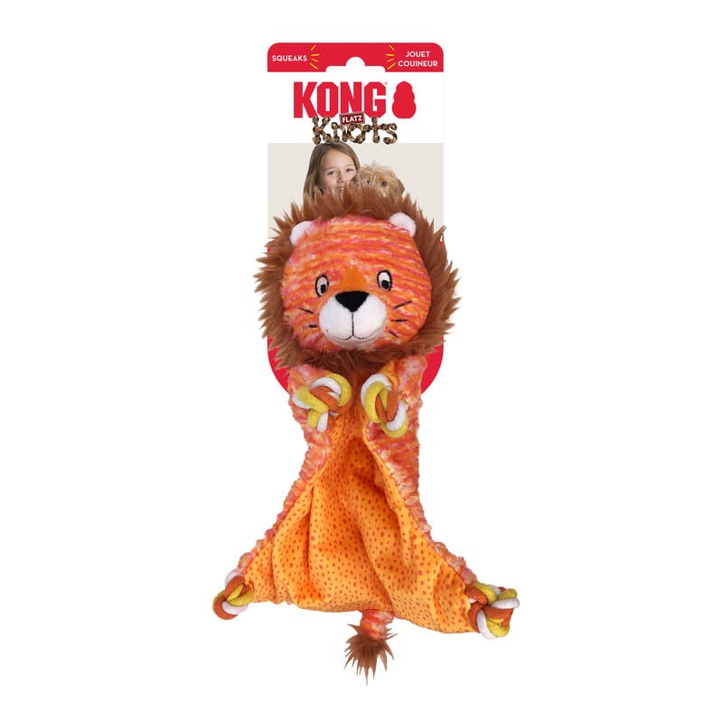 Pelucia para Cachorro Kong Flatz Knotz Leão - New York Pets
