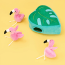 Pelúcia Surpresa Zippy Paws com Flamingos Burrows Apito para Cachorro - New York Pets