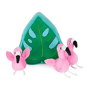Pelúcia Surpresa Zippy Paws com Flamingos Burrows Apito para Cachorro - New York Pets