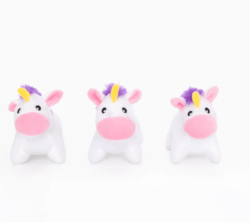Pelucia Zippy Miniz Unicornio - Pack com 3 - New York Pets