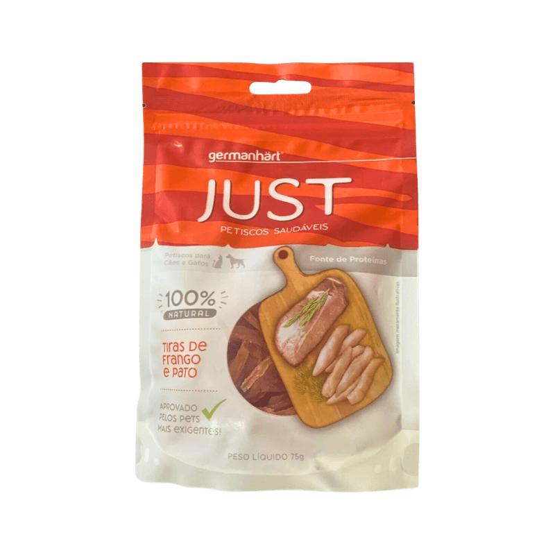 Petisco Just Germanhart Tiras de Frango e Pato - New York Pets