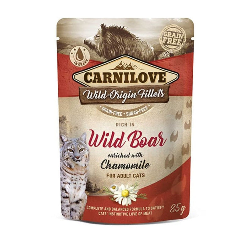 Sache Natural Javali e Camomila Carnilove para Gatos Adultos - New York Pets