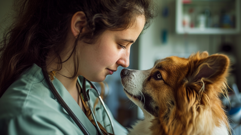 veterinario e cachorro