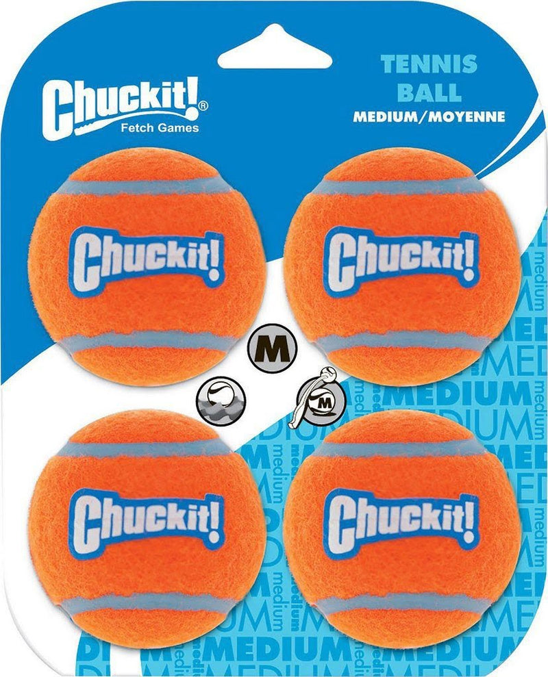 Bola de Tênis Chuckit para Cães - Pack c/ 4 Unidades Médio