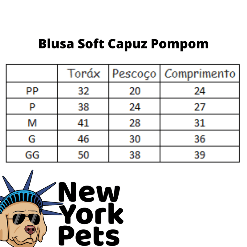 Blusa Soft Capuz Pompom Azul