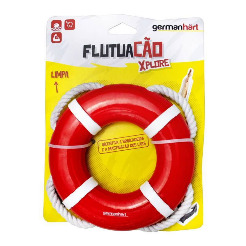 Brinquedo Flutuacao Xplore Germanhart Boia Com Corda  para cachorro