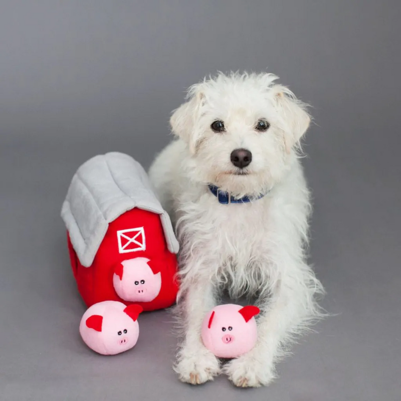 Pelucia Zippy Burrow Celeiro de Porquinhos Para Cachorro