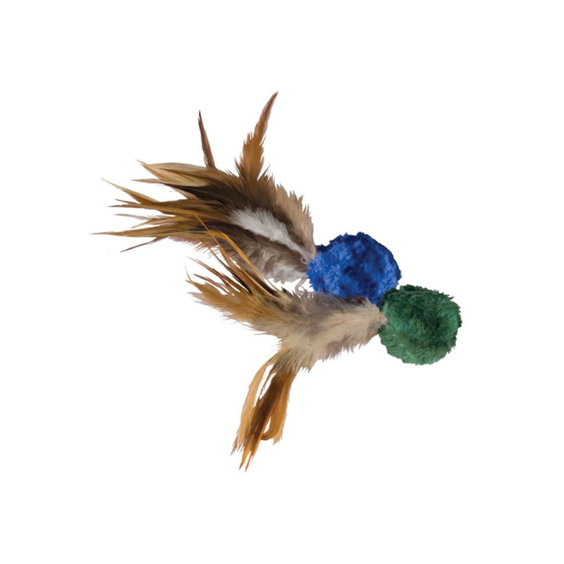 Brinquedo kong crinkle ball w/ feathers 2pk p/ gatos