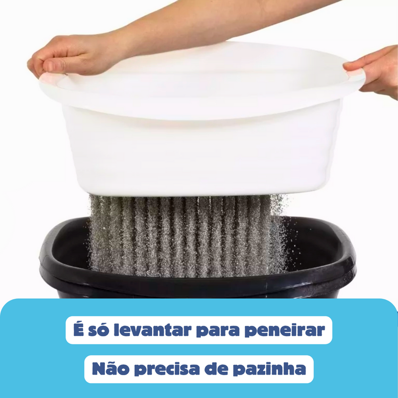 Caixa De Areia Sifting Litter Pan Com Peneira Para Gatos