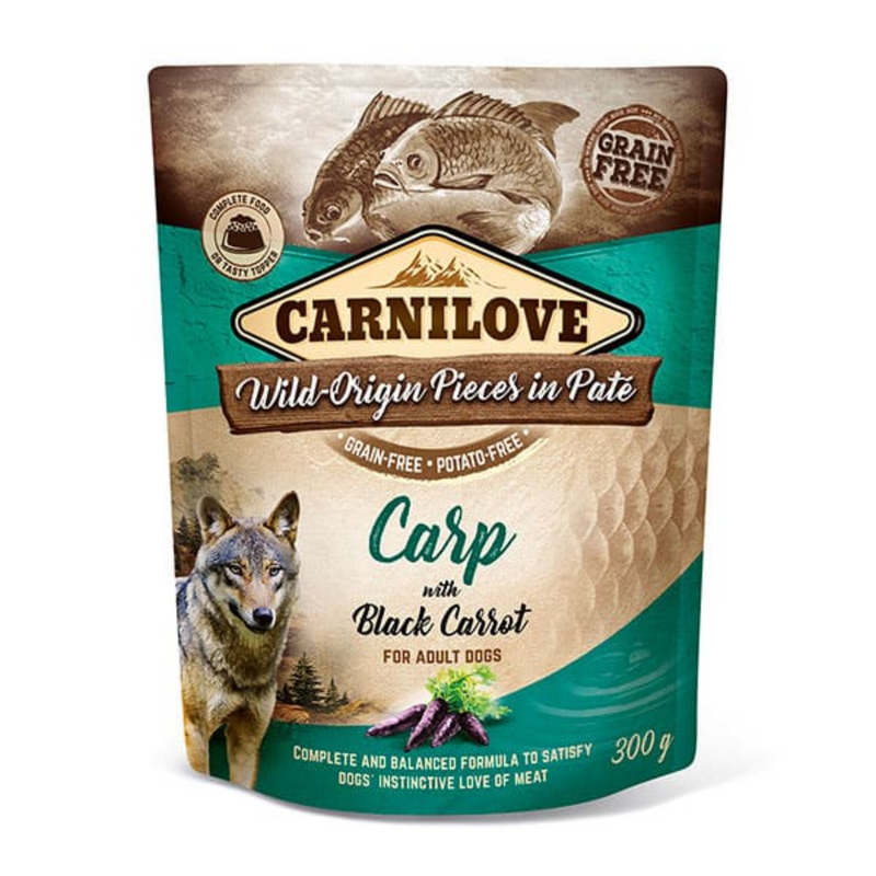 Alimentação Natural Carpa & Cenoura Preta Carnilove Patê para Cachorro