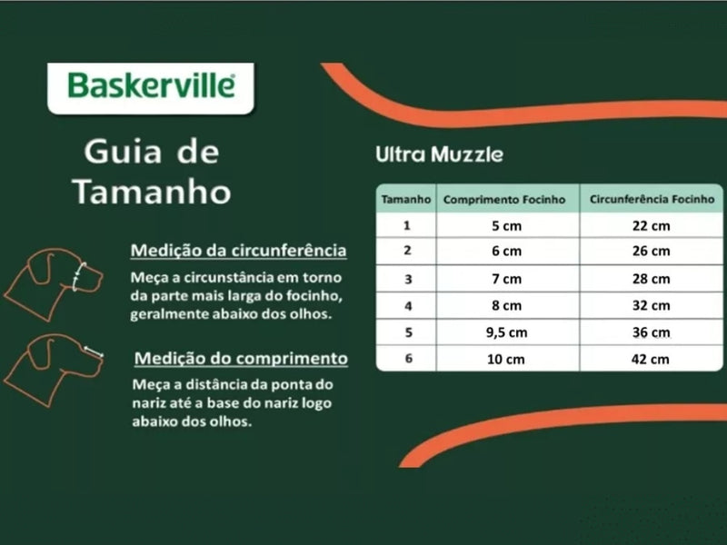 Focinheira Baskerville Preta Medio - Tamanho 3