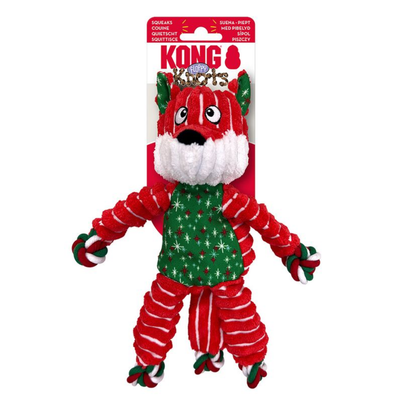 Pelucia Kong Holiday Floppy Knots Fox para Cachorro