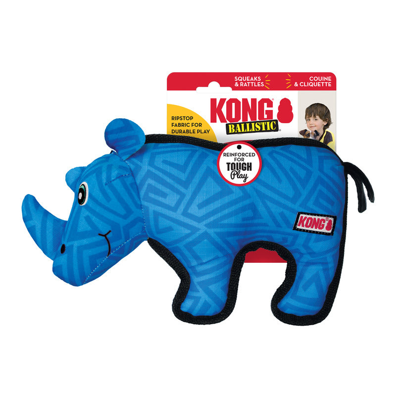 Kong Ballistic Rinoceronte Pelúcia Reforçada para Cachorro