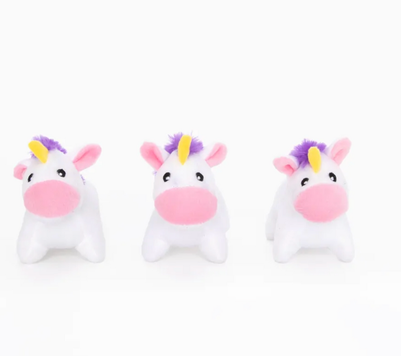 Pelucia Zippy Miniz Unicornio - Pack com 3