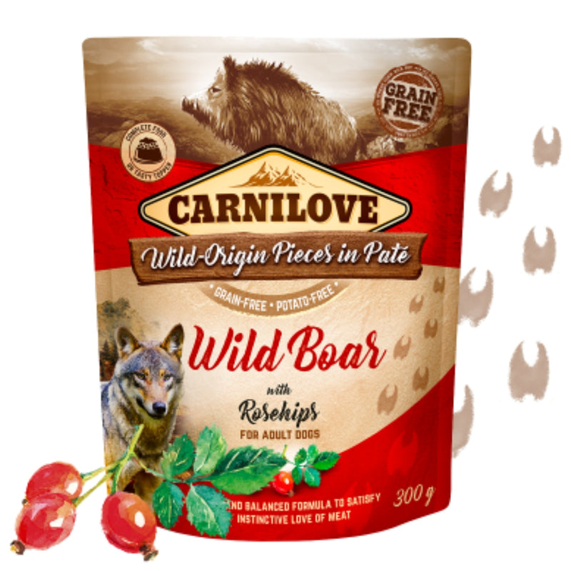 Alimentação Natural Javali & Rosehips Carnilove Patê para Cachorro