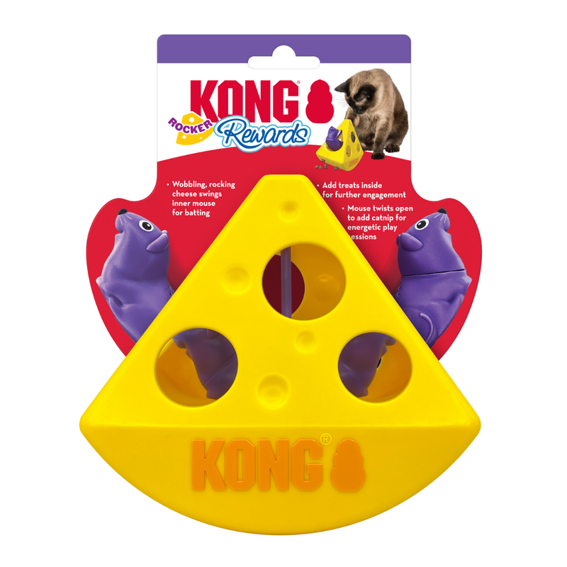 Kong Rewards Rocker Cheese Brinquedo interativo dispenser para gato