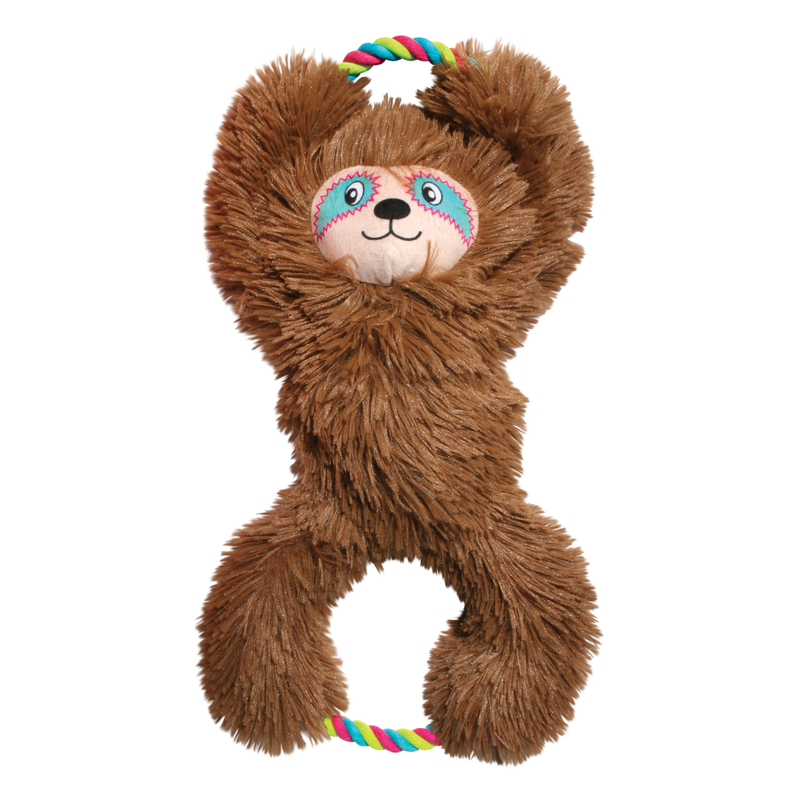 Kong Tuggz Sloth Pelucia Extra Grande com Corda para cachorro