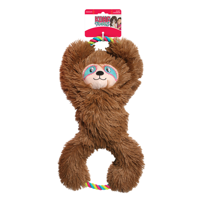 Kong Tuggz Sloth Pelucia Extra Grande com Corda para cachorro