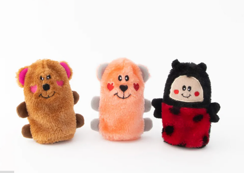 Pelucia Zippy Squeakie Buddies - Pack com 3 unidades