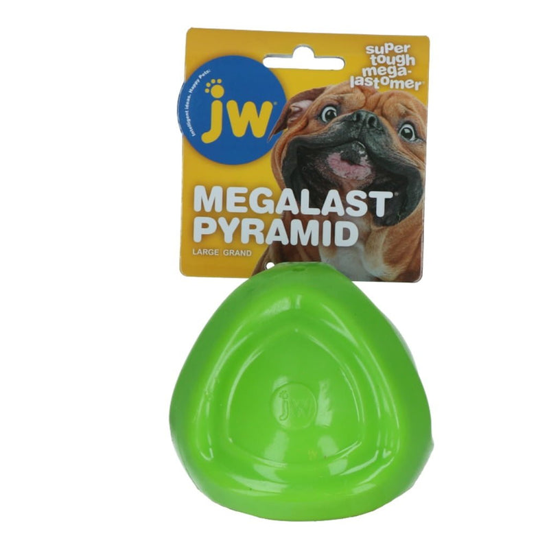 Brinquedo para cachorro JW Megalast Pirâmide com apito Verde