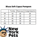 Blusa Soft Capuz Pompom Azul - New York Pets
