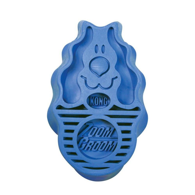 Escova de Borracha Kong ZoomGroom Azul para Cachorro