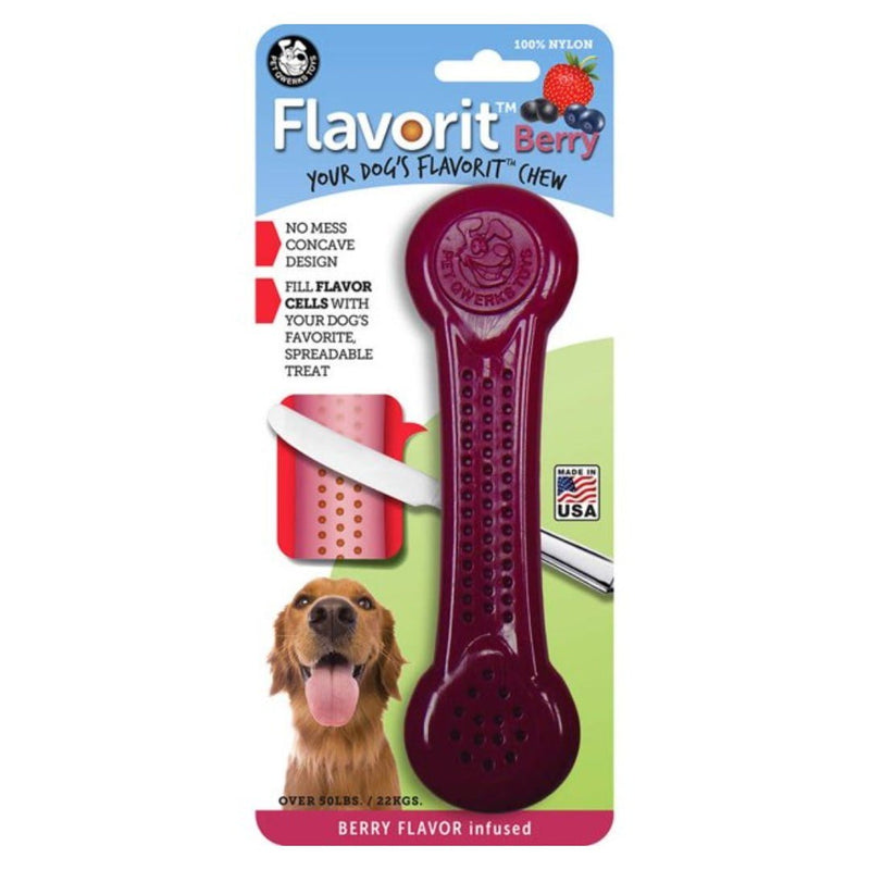 Osso de Nylon Pet Qwerks Flavorit Berry para Cachorro