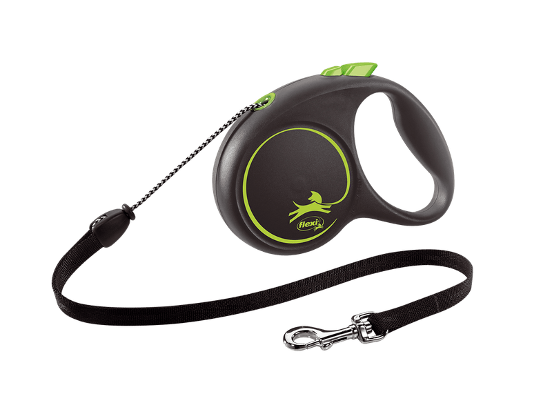 Guia Retratil Flexi Black Design Corda 5 Metros p/ cães - New York Pets
