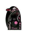 Guia Retrátil Flexi New Classic Preto Fita 5 Metros - New York Pets