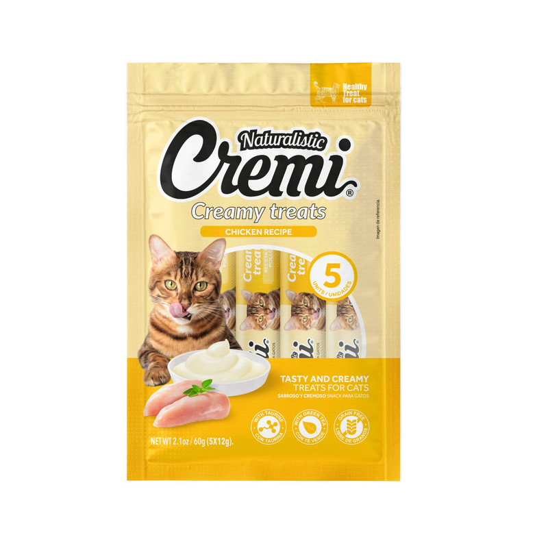 Petisco Cremoso para Gatos Cremi Sachê Frango 60 g – 5 Unidades