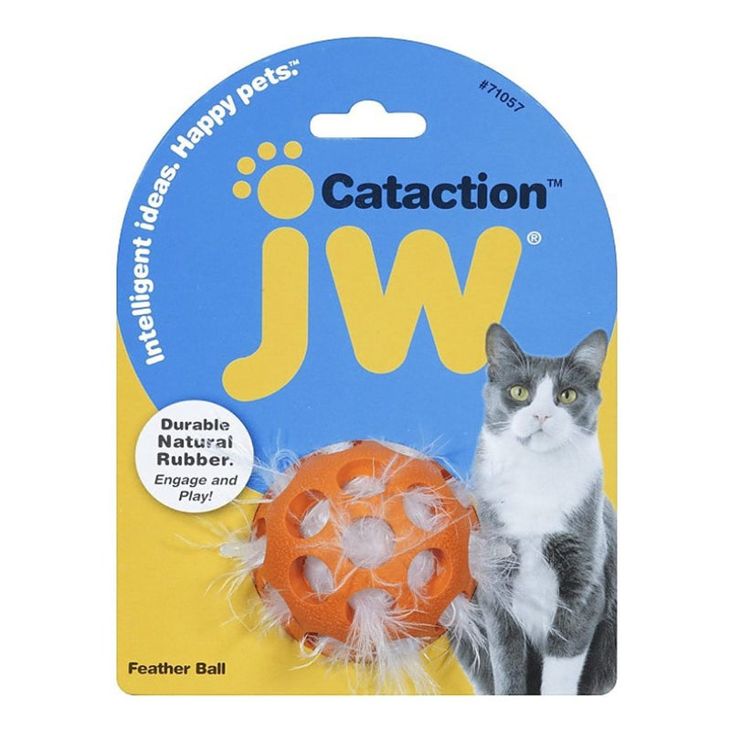 Bola JW Cataction Feather Ball com Plumas para Gatos