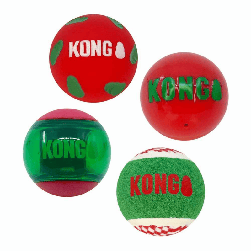 Kit 4 Bolas Kong Holiday Medio - Natal - New York Pets