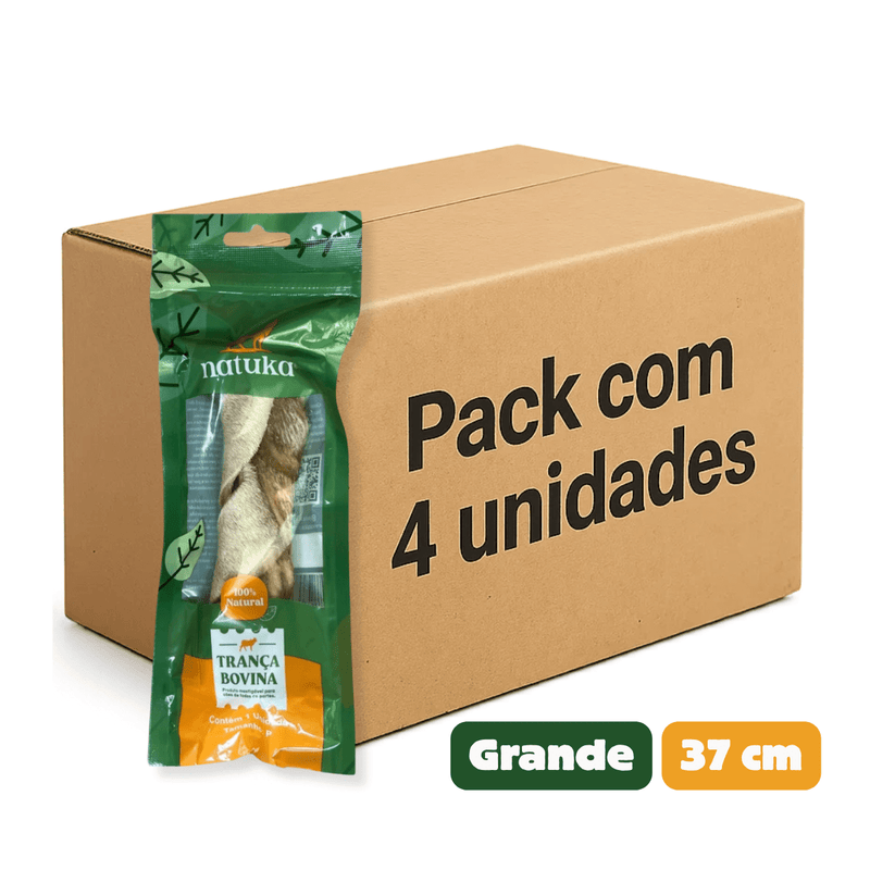 Kit com 4 Trança Bovina Natuka - Mordedor para Cachorro - New York Pets