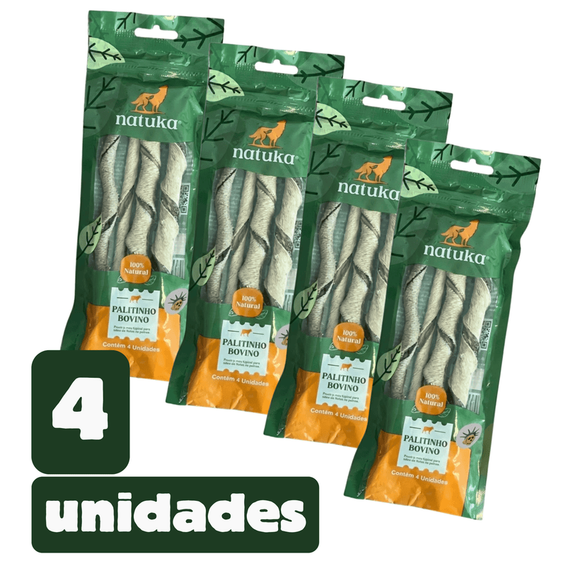 Kit Palitinho Bovino com Pelos 100% Natural – Petisco Mordedor para Cães (2, 4 ou 6 Unidades) - New York Pets