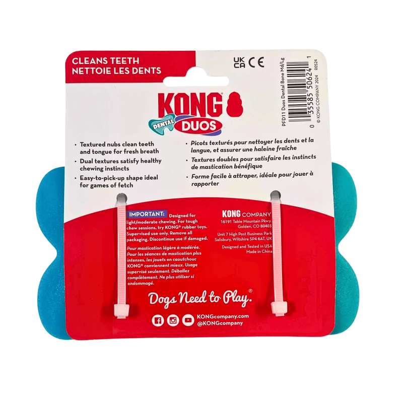 KONG Duets Dental Osso – Brinquedo Mordedor Dental para Cães - New York Pets